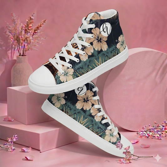 Faded Color high top canvas shoes