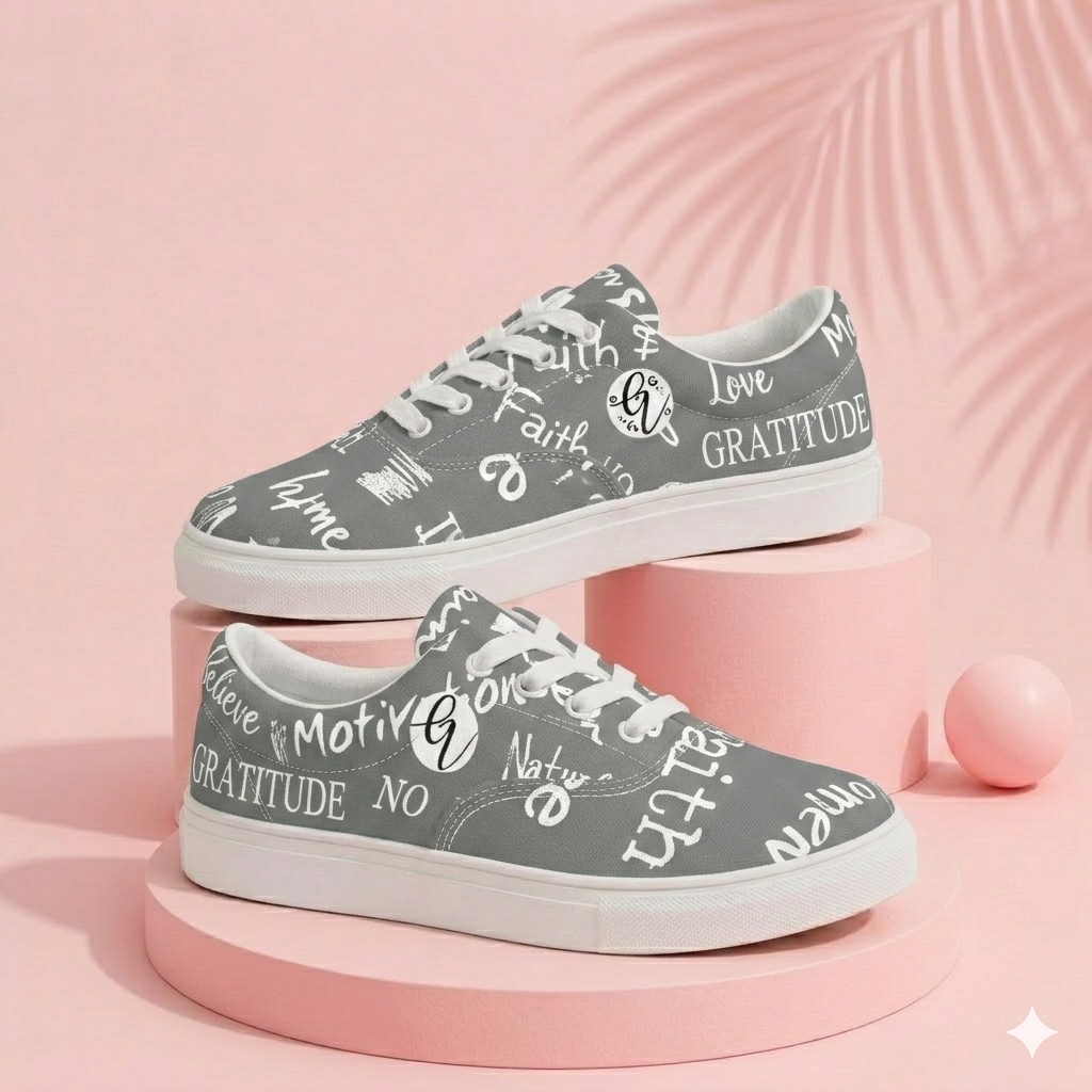 Resilience Grey Lace-up Canvas Shoes