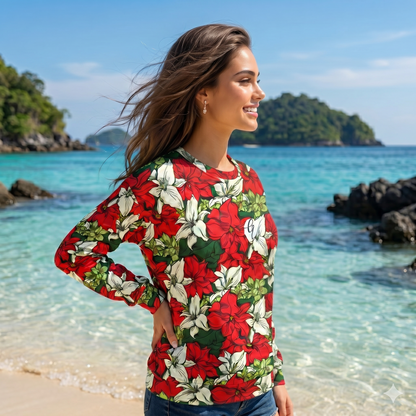 Red Color floral Sweatshirt