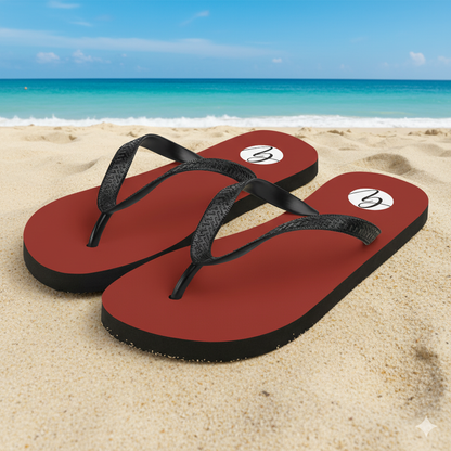 Red Dark Colored Flip-Flops