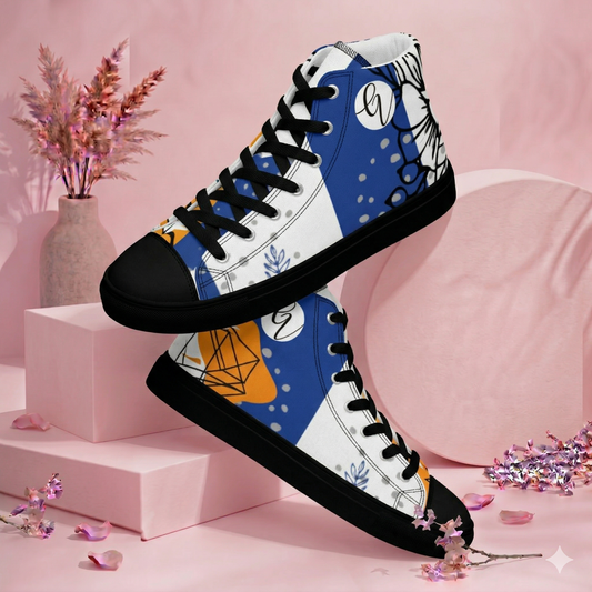 Tropical Foliage high top canvas shoes