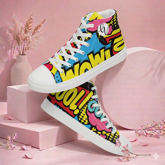 Cool Comic high top canvas shoes