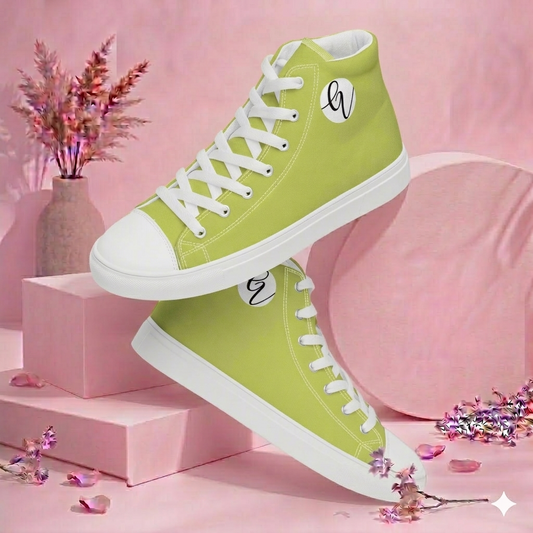 Green Colored high top canvas shoes