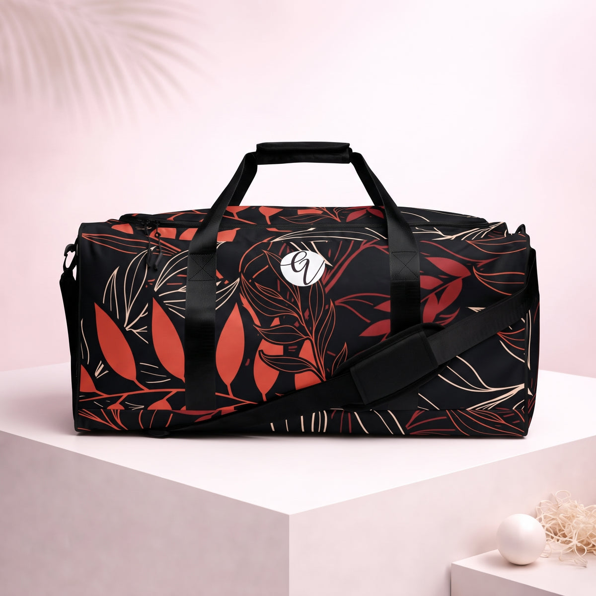 Palm Black Leaves Duffle bag