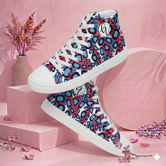 Leopard Design Pattern high top canvas shoes