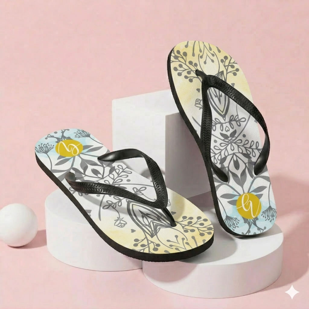 Flower floral Flip-Flops