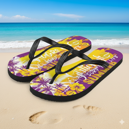 Purple yellow Flip-Flops