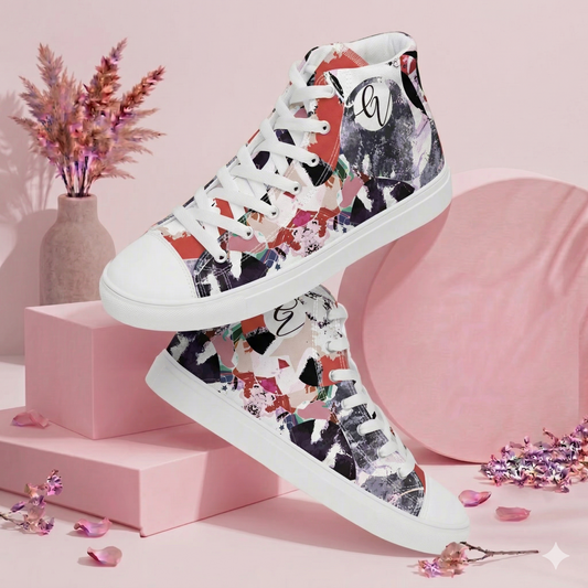 Street Art high top canvas shoes