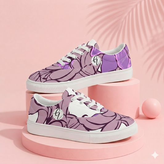 Lotus flower Lace-up Canvas Shoes