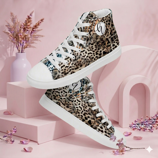 Tiger Skin high top canvas shoes