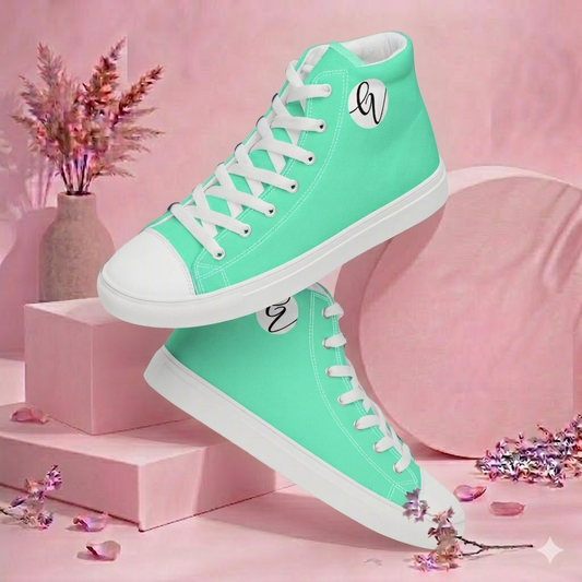 Neon Green Colored high top canvas shoes