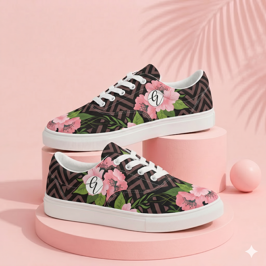 Pink Rose Apparel lace-up canvas shoes