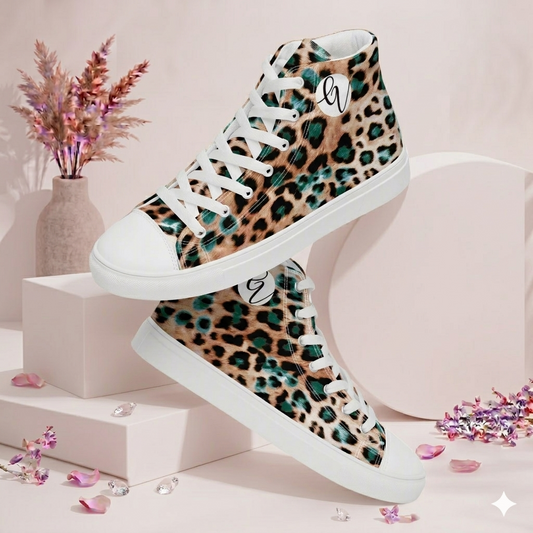 Jaguar Skin high top canvas shoes