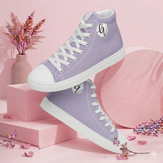 Violet Colored high top canvas shoes