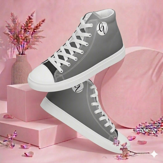 Grey Colored high top canvas shoes