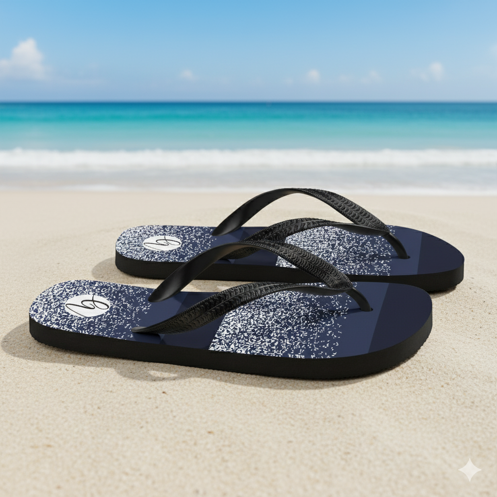 Sparking Blue Flip-Flops