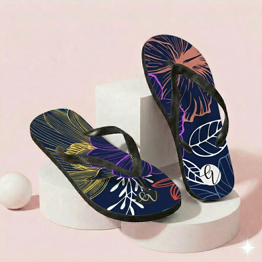 Midnight Bloom Flip-Flops