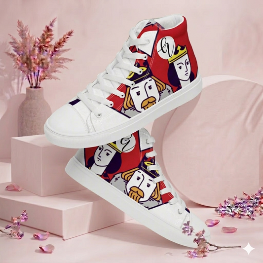 King Of Hearts high top canvas shoes