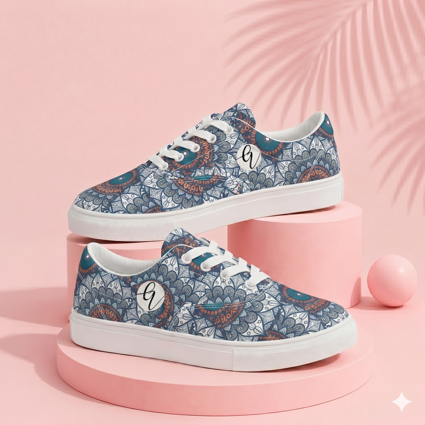 Mandala Lace-up Canvas Shoes