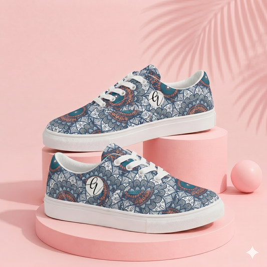 Mandala Lace-up Canvas Shoes