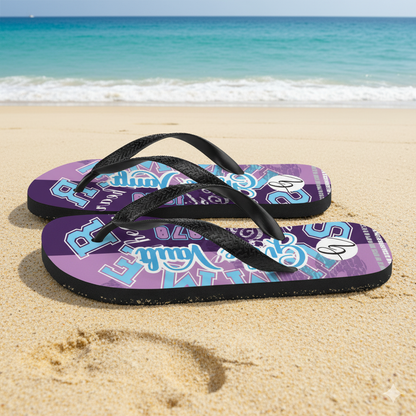 Purple Letters Flip-Flops