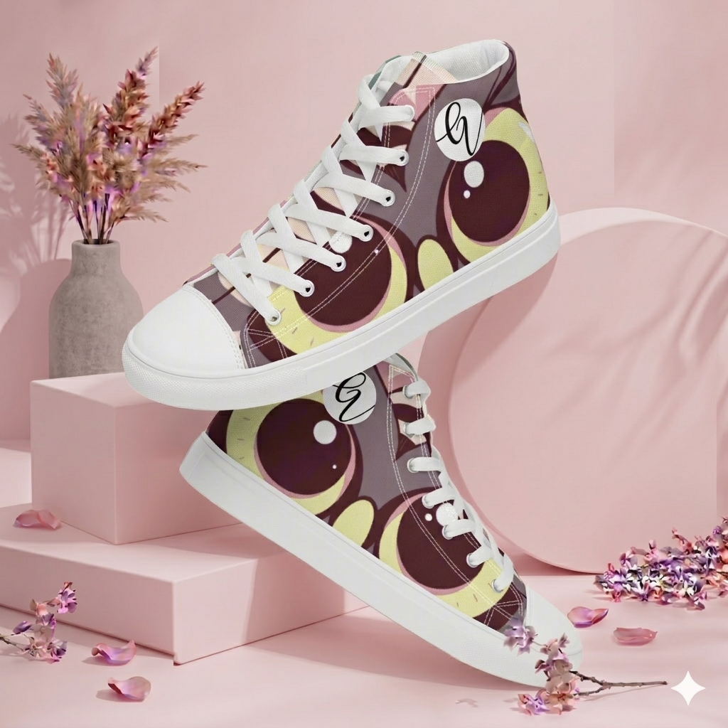 Owl high top canvas shoes
