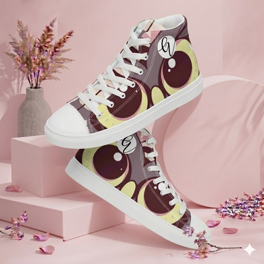 Owl high top canvas shoes