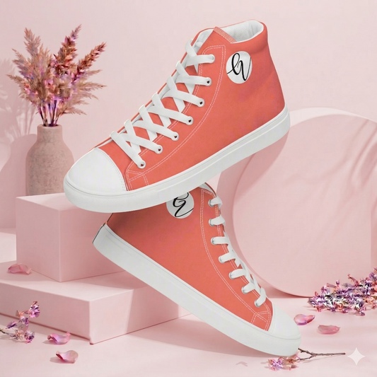 Peach Colored  high top canvas shoes