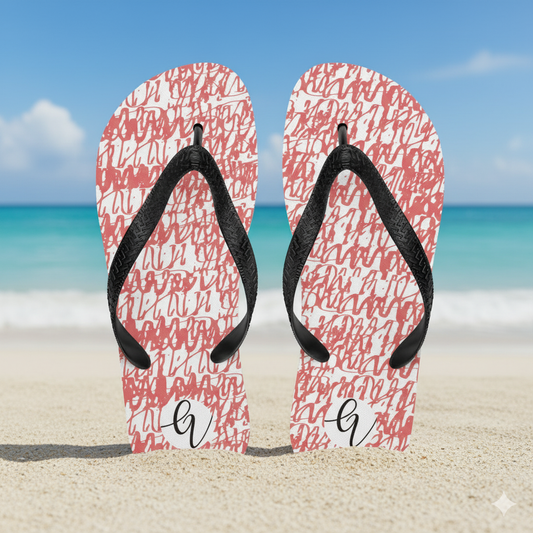 Red white vintage Flip-Flops