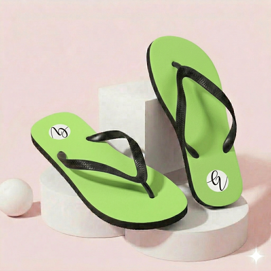 Neon Bright Green Flip-Flops