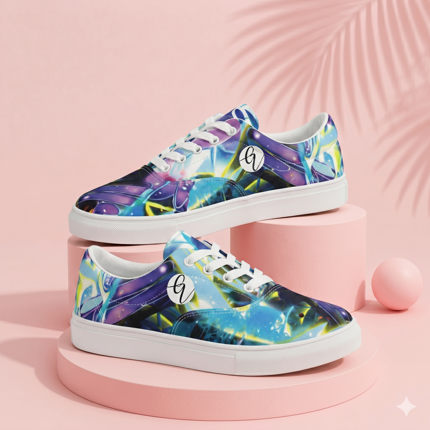 Purple Sparkles Lace-up Canvas Shoes