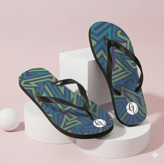 Cross Blue Line Flip-Flops