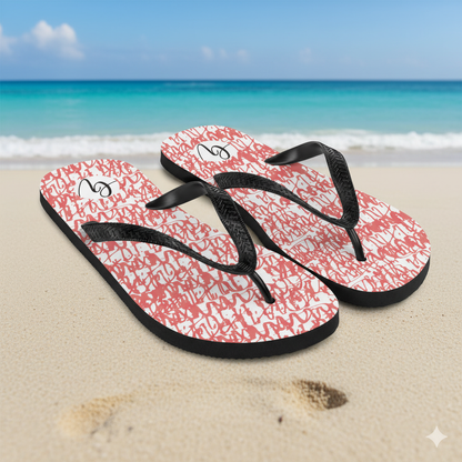 Red white vintage Flip-Flops