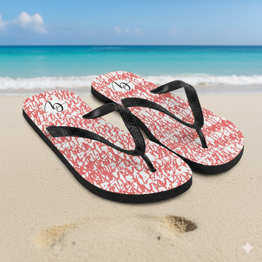 Red white vintage Flip-Flops
