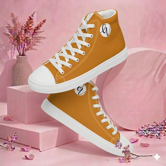 Mustard Colored high top canvas shoes