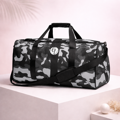Grey Black Army Duffle bag