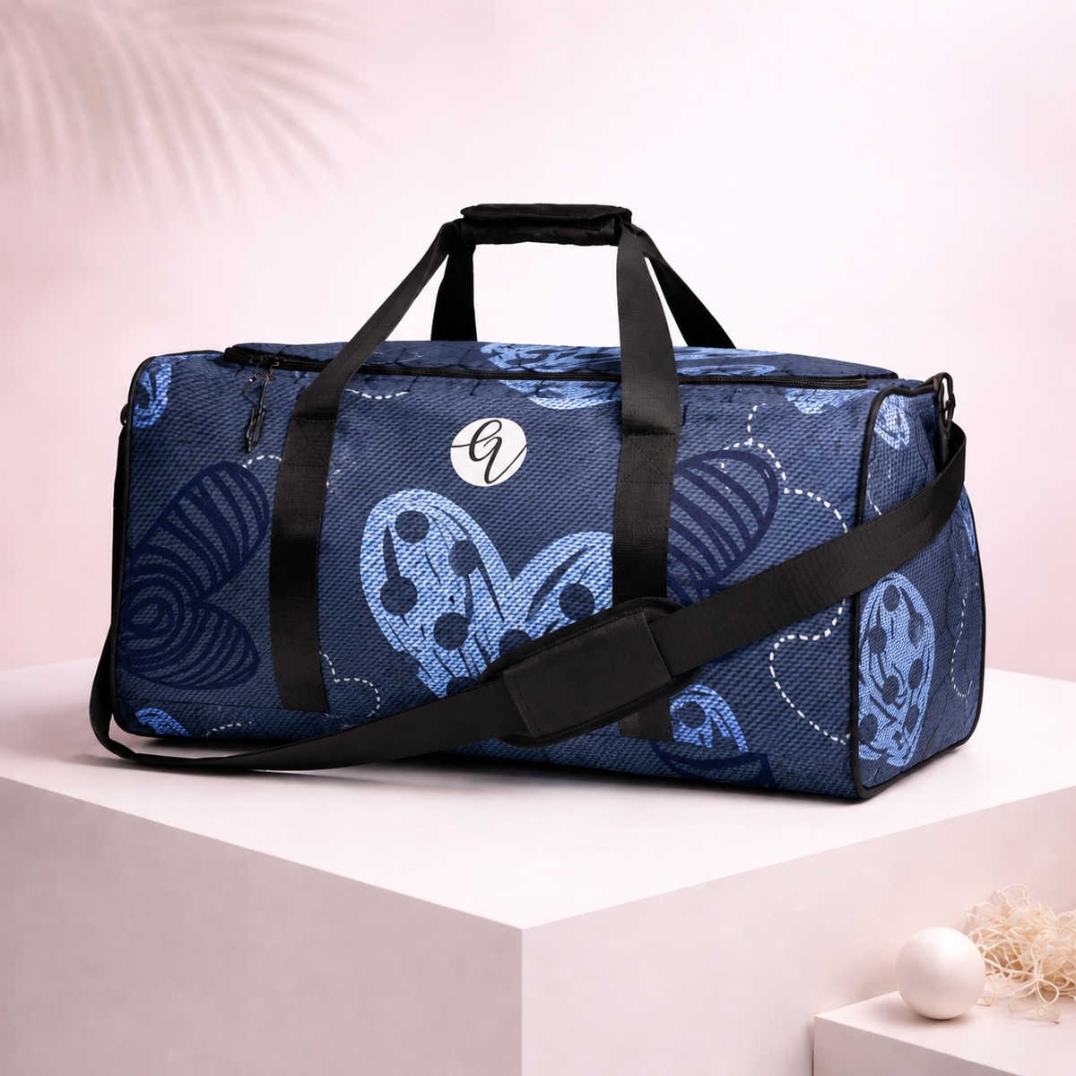 Grey Heart Duffle bag