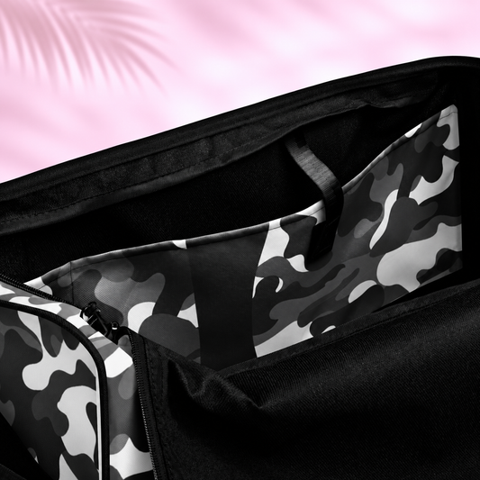 Grey Black Army Duffle bag