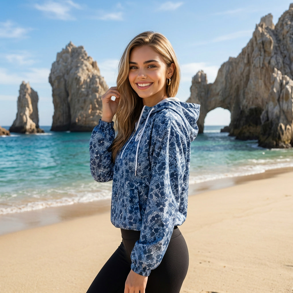 Bullet Printed Cropped Windbreaker