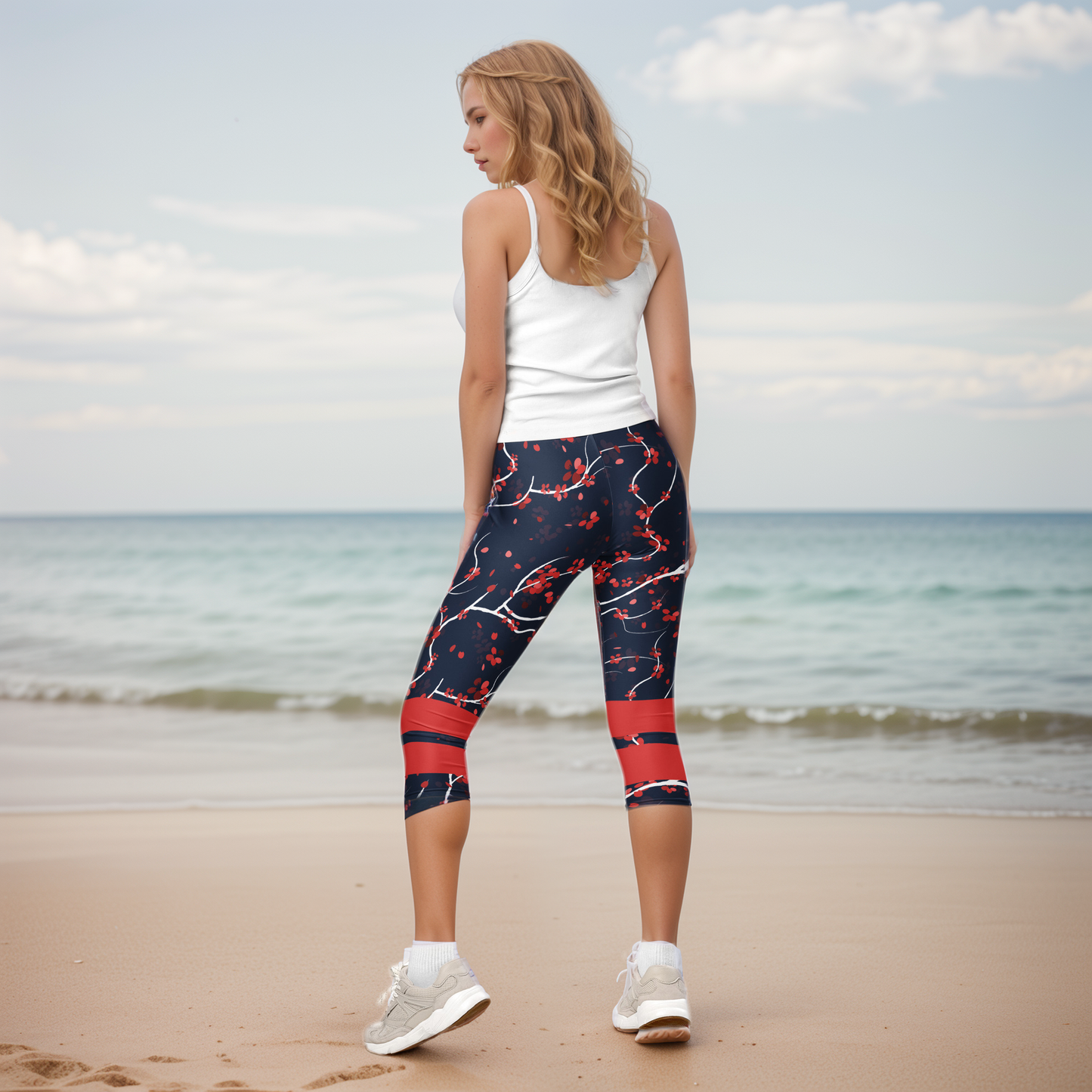 Blue Shades Capri Leggings