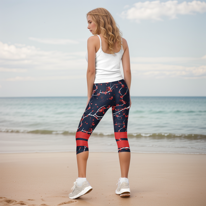 Blue Shades Capri Leggings