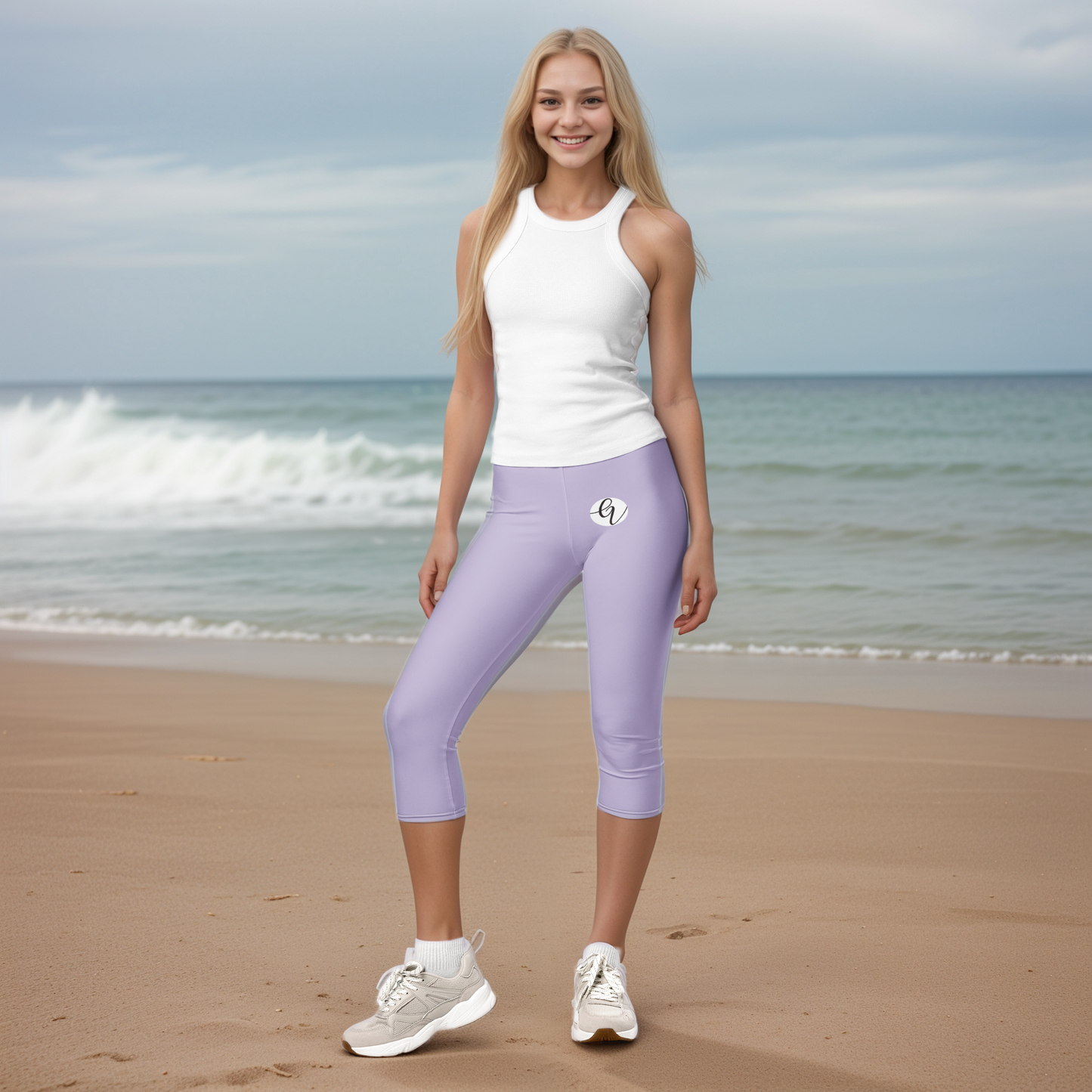 Violet Colored Capri Leggings