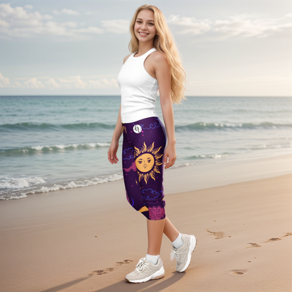 Galaxy Pattern Capri Leggings