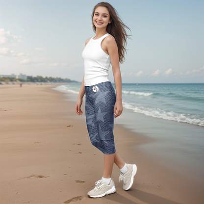 Grey Stars Capri Leggings