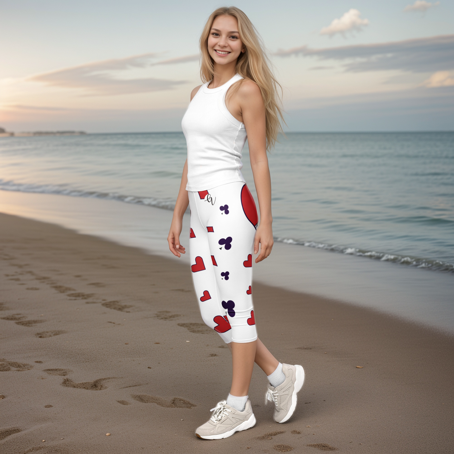 King of Hearts Capri Leggings