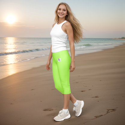 Neon Bright Green Capri Leggings