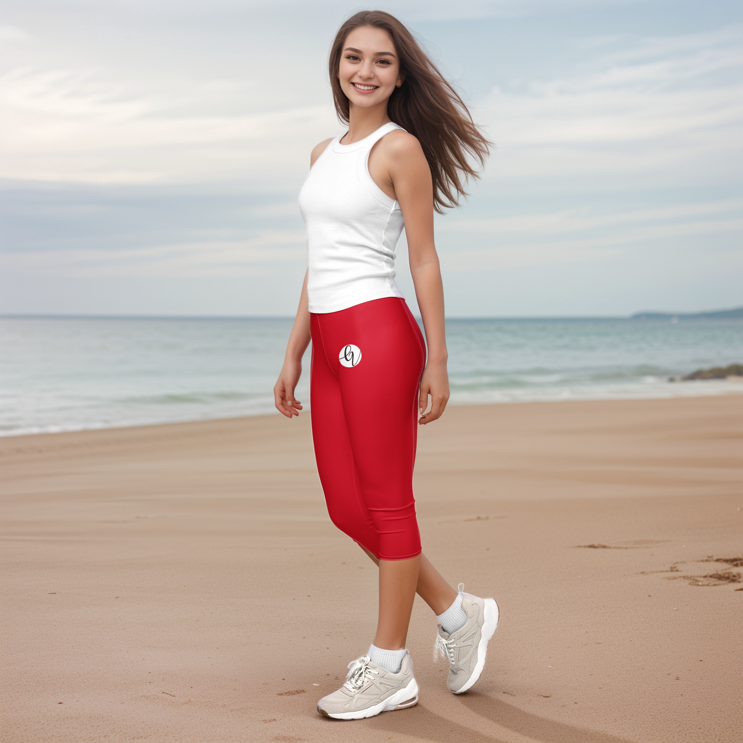Red Colored Capri Leggings