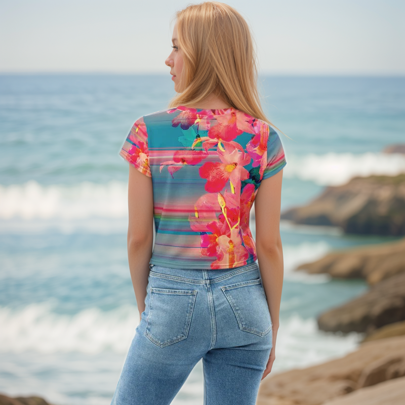 Barbie Floral Crop Tee