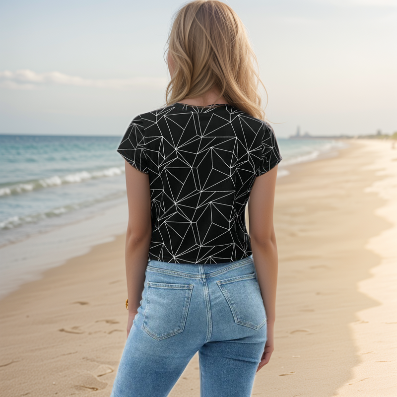 Black And White Crop Tee