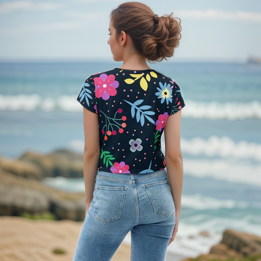 Colorful Ditsy Crop Tee